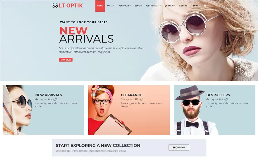 LT Optik - Free Ecommerce Template for Joomla