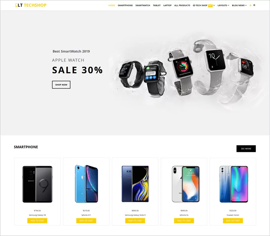 LT Tech Shop - Clean Style Free Joomla Template