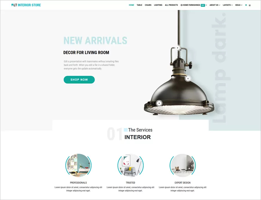 LT Interior Store - Free Fully Responsive eCommerce Joomla Template