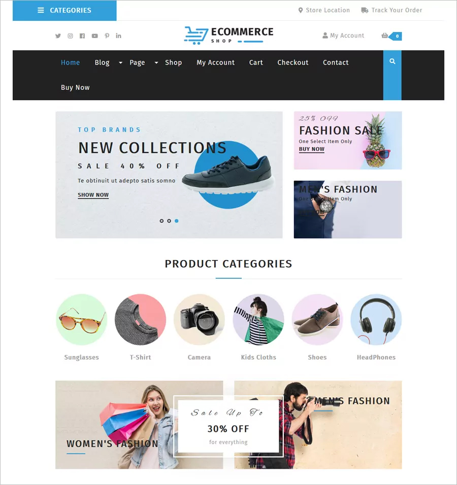 VW eCommerce Store - Free WordPress Template for Online Store