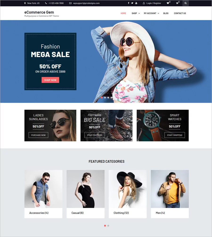 eCommerce Gem - Free Online Gift Shop Template