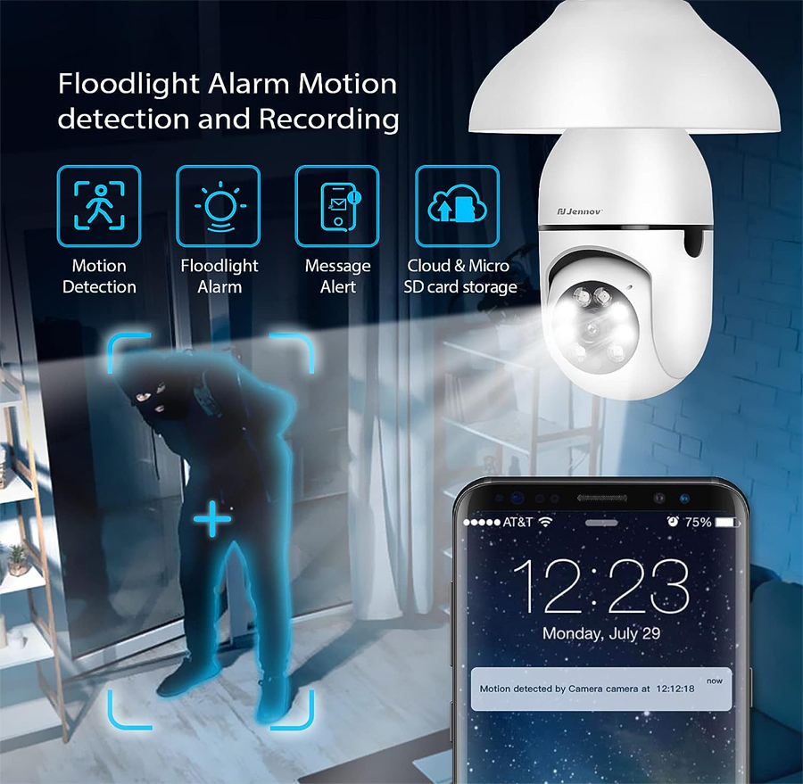 Jennov Light Bulb Security Camera