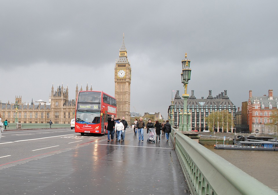 Elizabeth Tower From Westminster Bridge, England