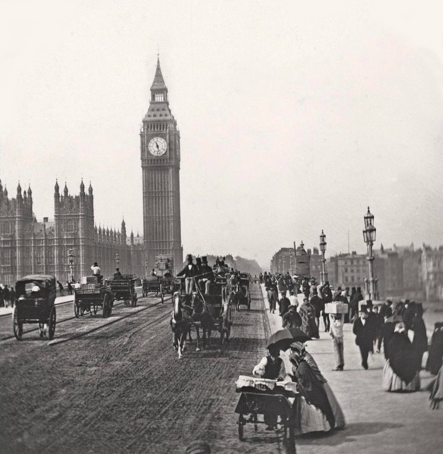 Elizabeth Tower From Westminster Bridge, England