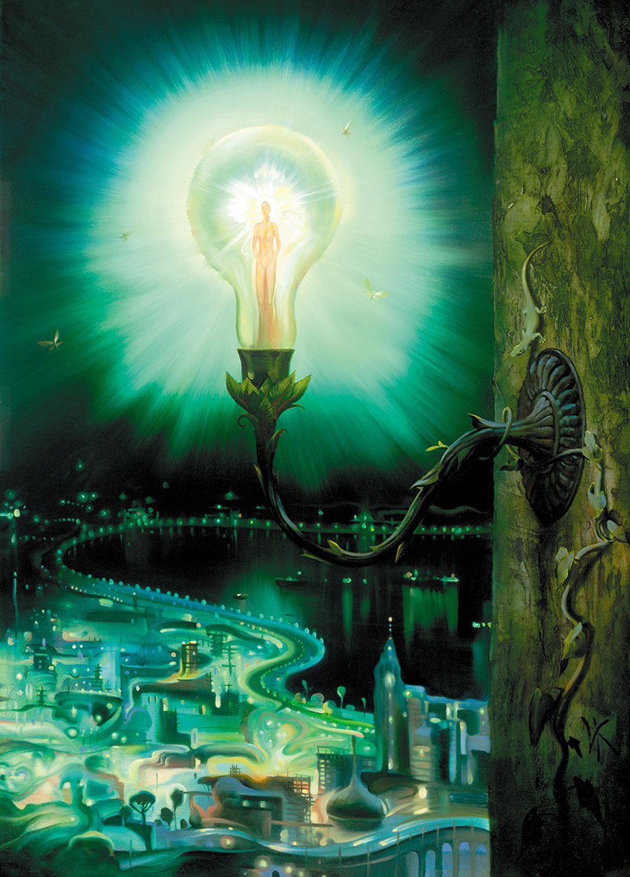 City Lights Vladimir Kush art