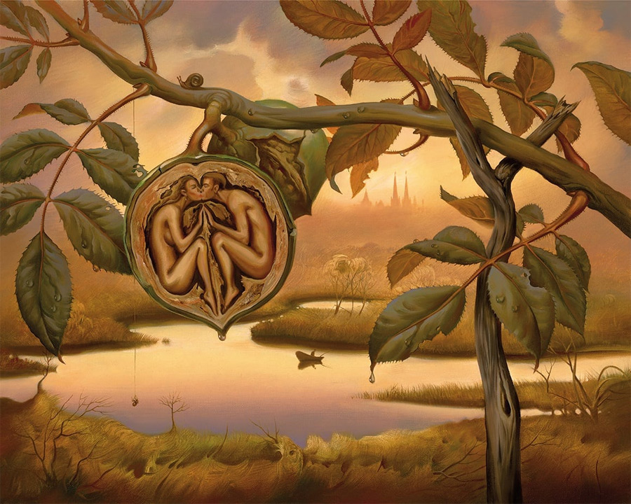 Walnut of Eden Vladimir Kush art