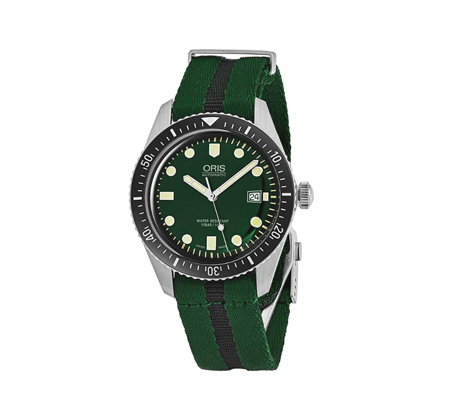 Oris Divers Green Face Luminous Watch